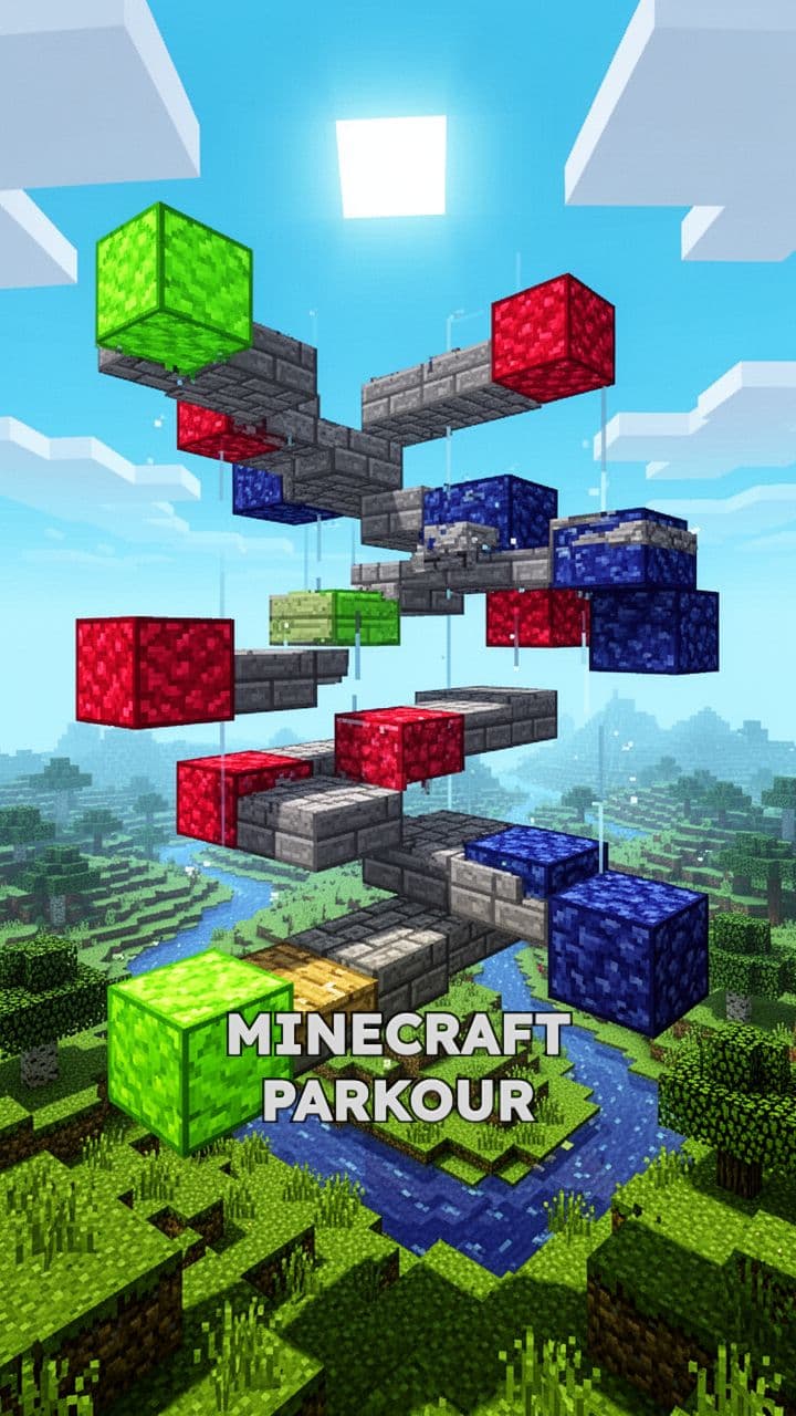 Satisfying Minecraft Parkour Background Gameplay