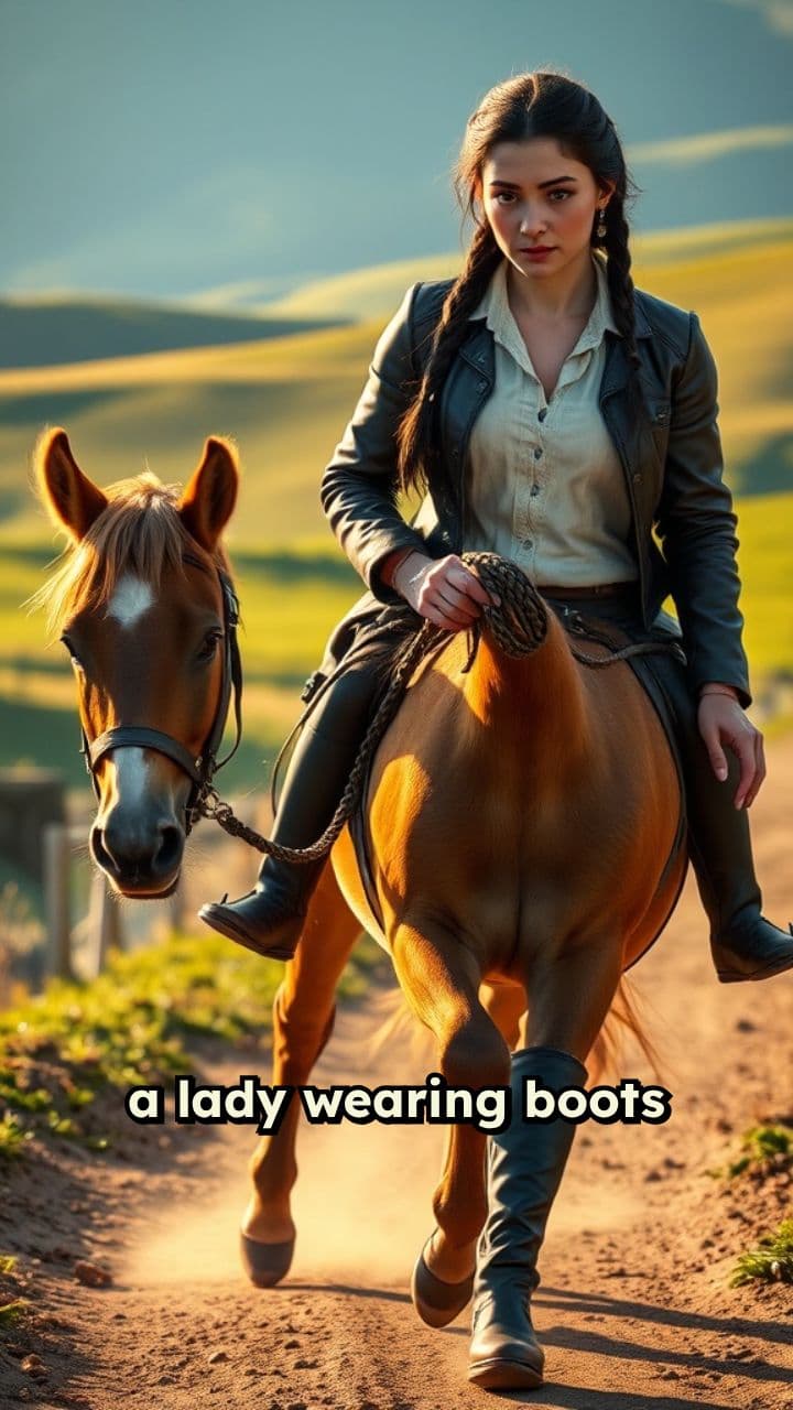 Lady on Pony with Whip