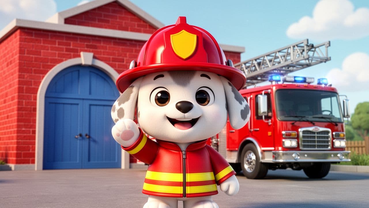 Here Comes The Firefighter Dog