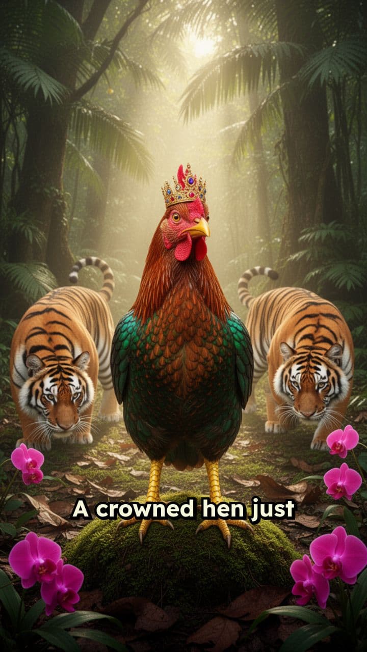 Crowned Hen Defeats Tigers