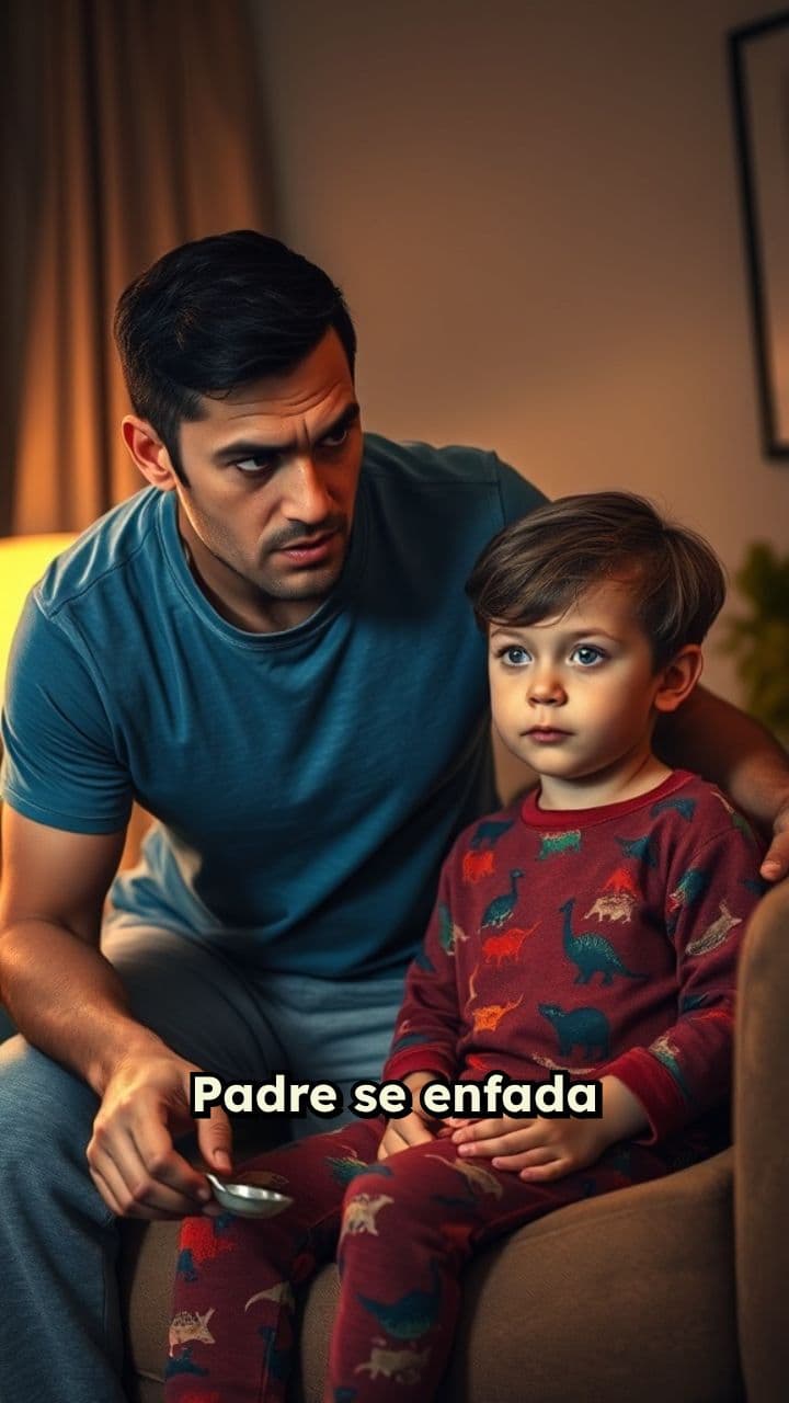 Padre molesto por jarabe sin tomar