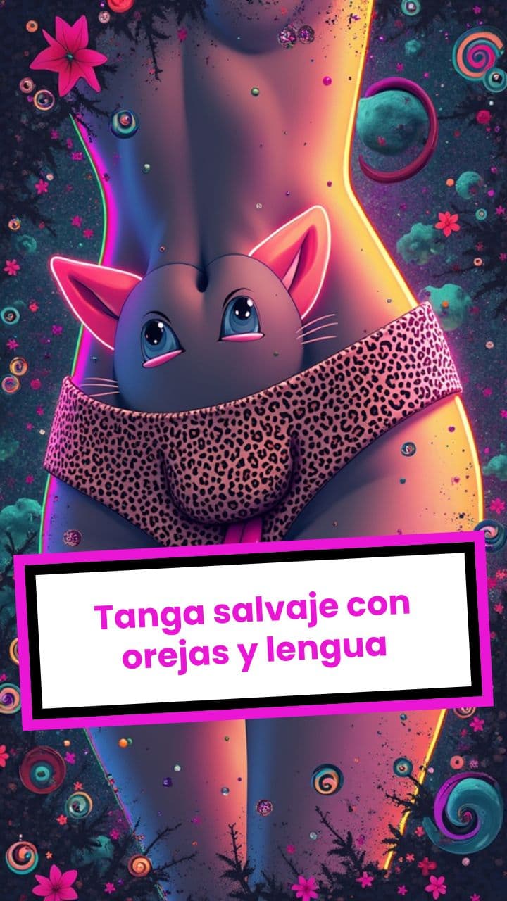 Tanga salvaje con orejas y lengua