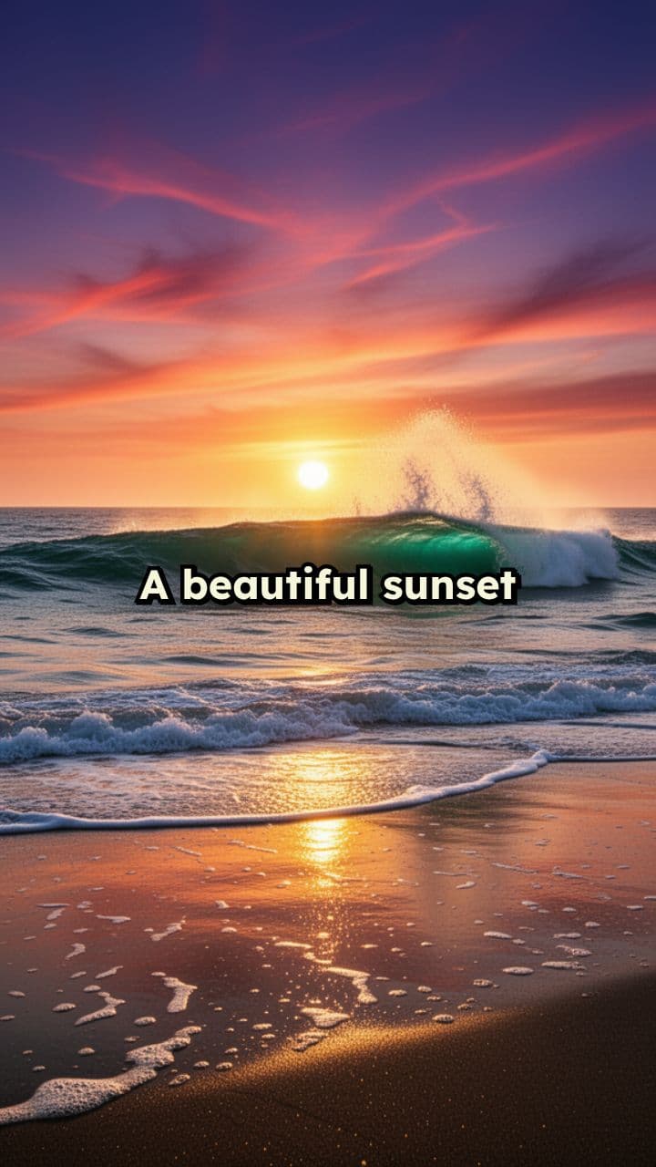 Sunset Waves on the Shore