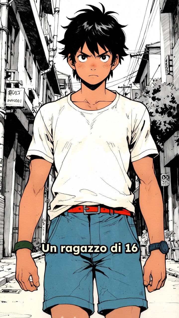 Corsa e caduta di un ragazzo misto