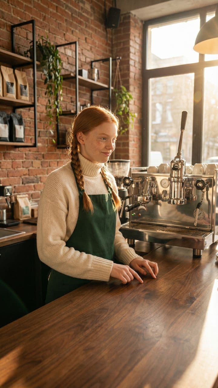 Energetic Barista Latte Dance