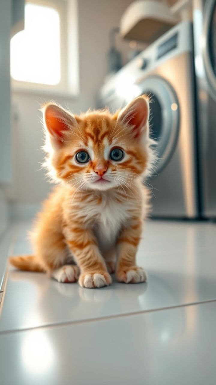 Kitten's First Laundry Day