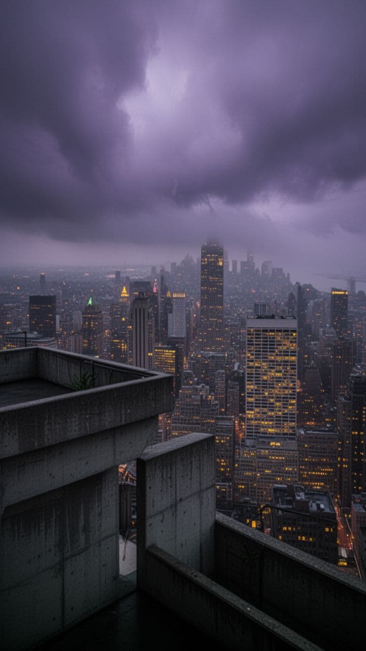 Grauer Satellit im Regen