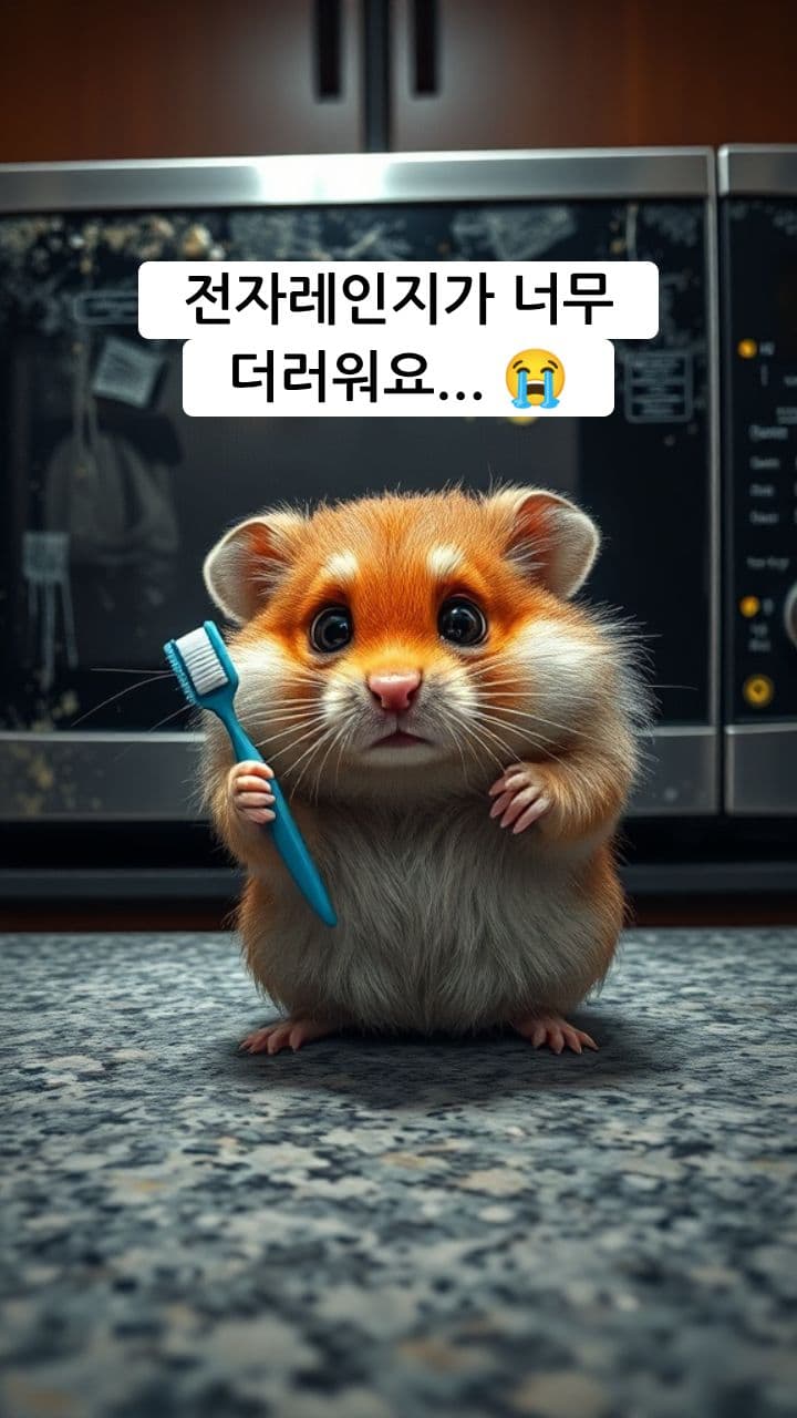 햄스터의 전자레인지 청소 비법!