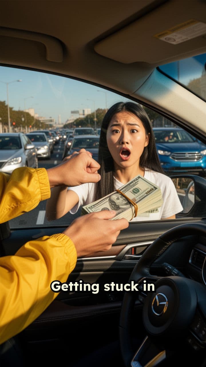 Handing Out Cash in Traffic