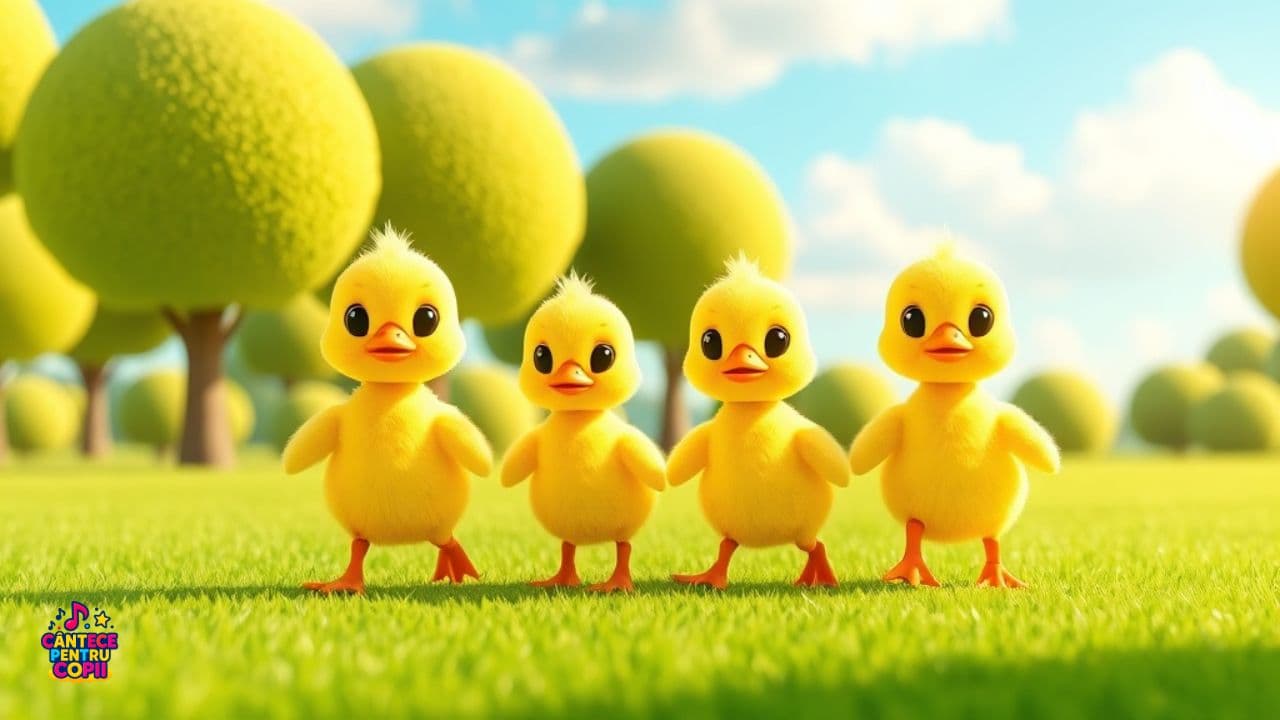 Trei rățușe la joacă în parc