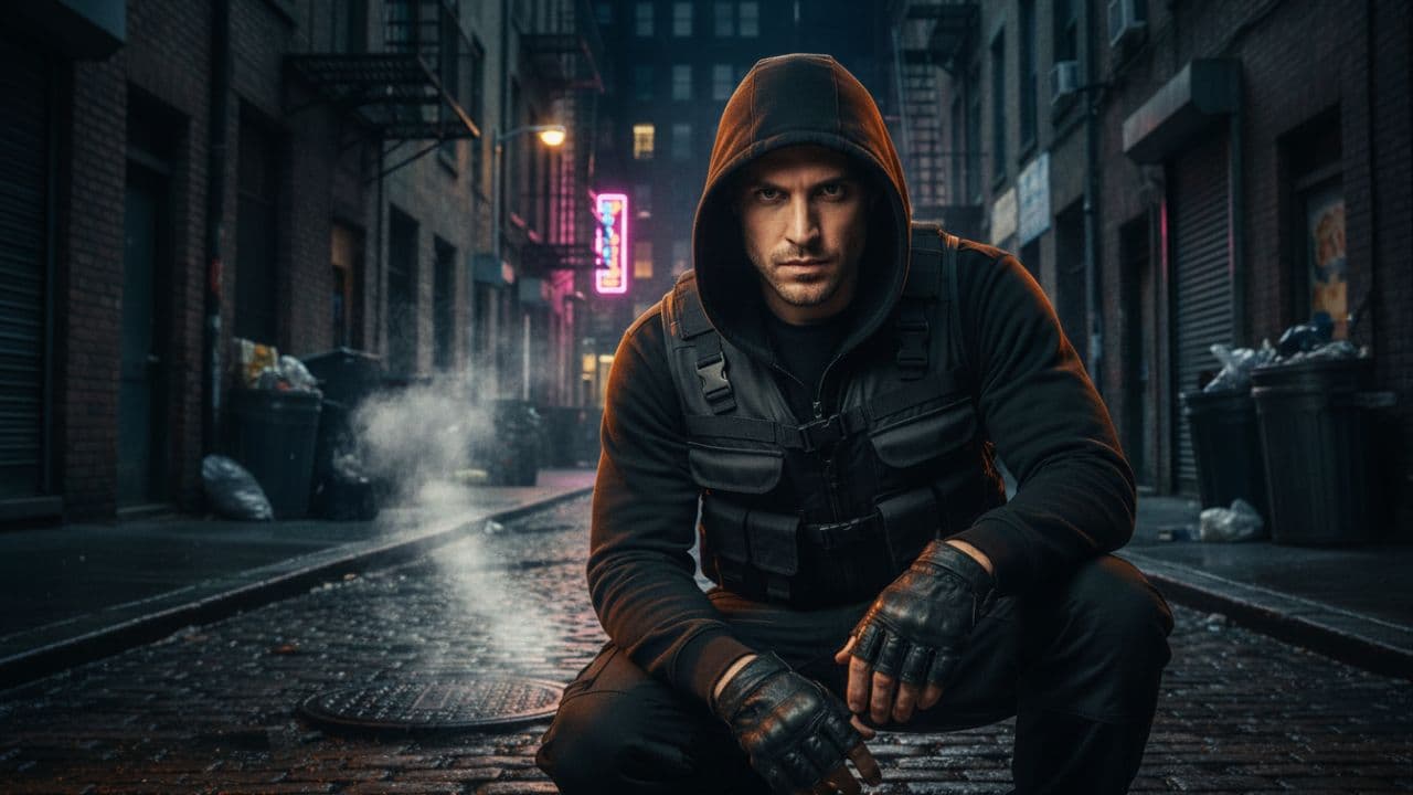 Hooded Bandit in the Night City