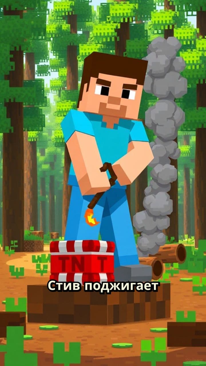 Взрыв динамита в лесу