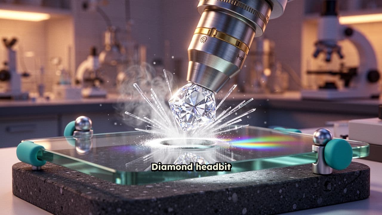 Diamond Drill Bit Drills Glass Slide