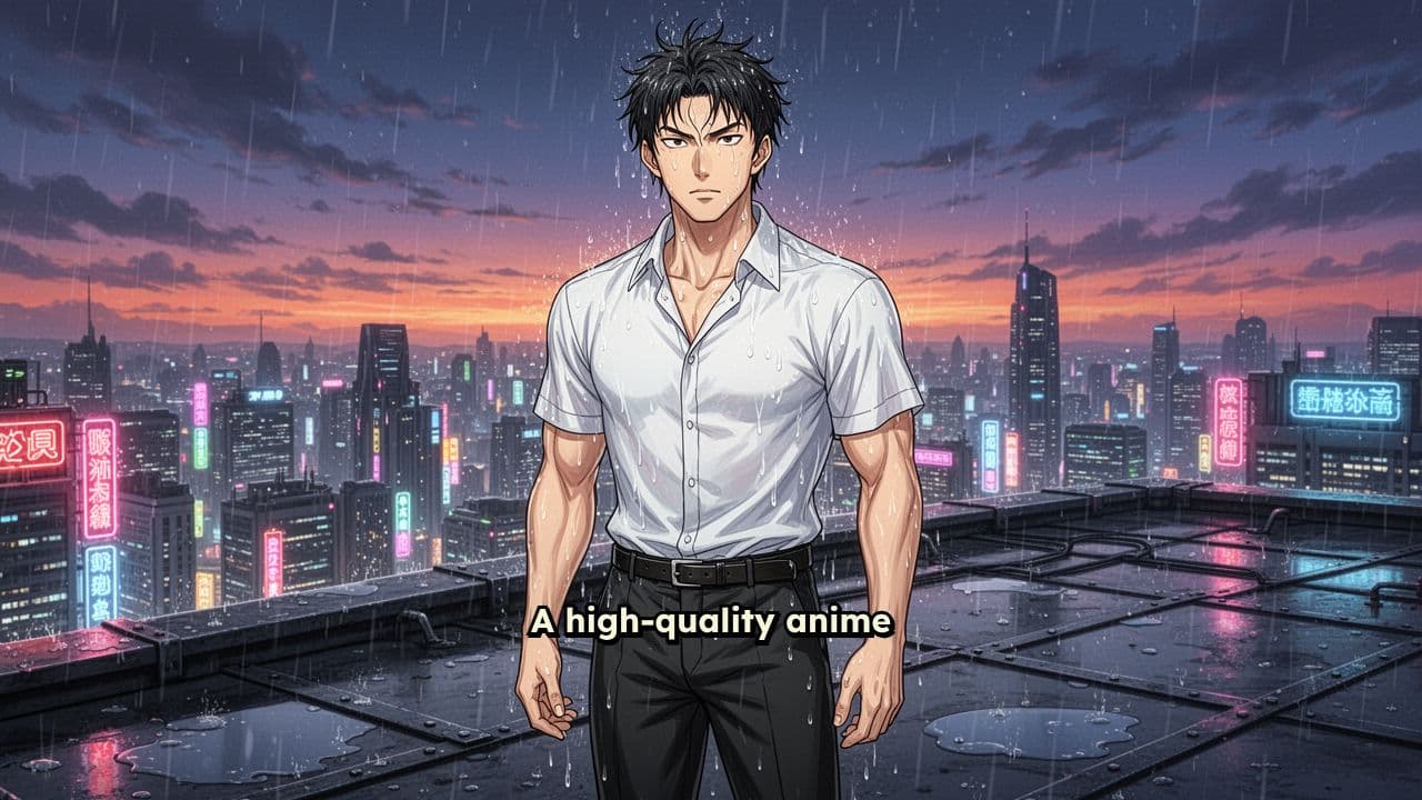 Rooftop Standoff at Dusk