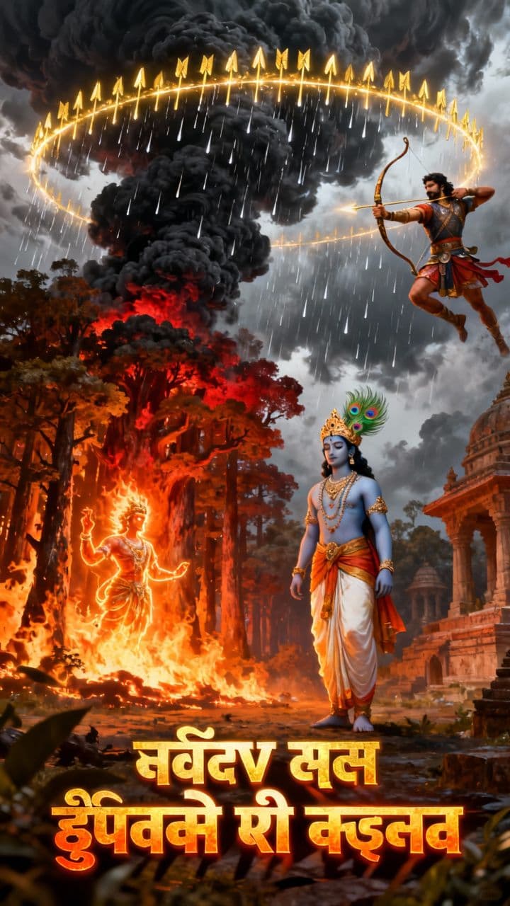 खंडव दहन और इंद्र की वर्षा
