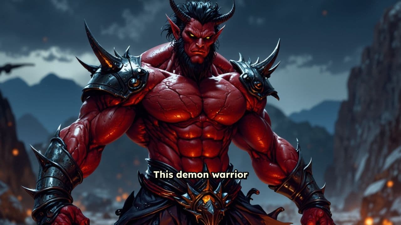 Unleashed Fury: A Demon Warrior's Might
