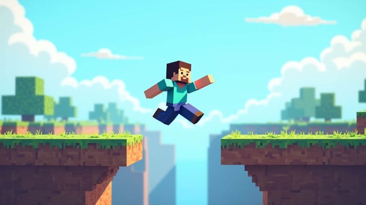 Parkour em Minecraft sem som