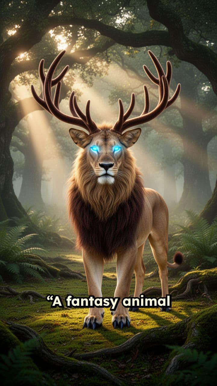 Carnilo: Lion-Deer with Glowing Eyes