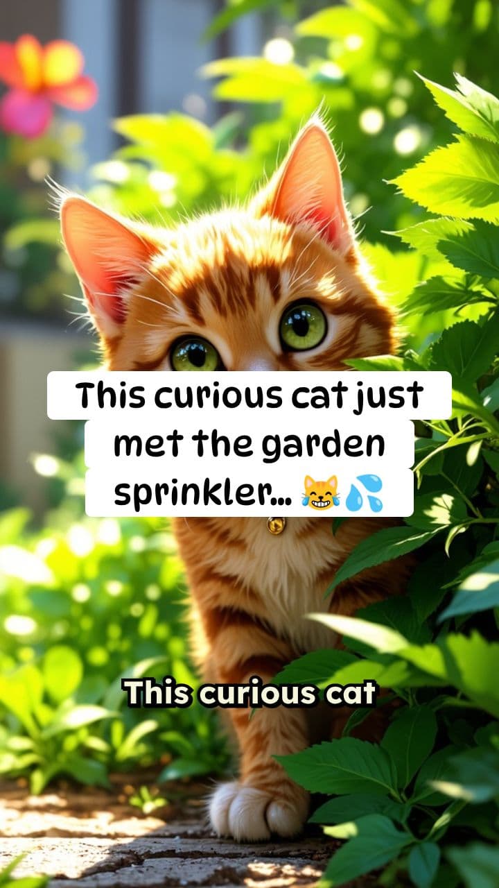 Cat Gets Sprayed by Garden Sprinkler 😹💦 | Funny Cat Shorts
