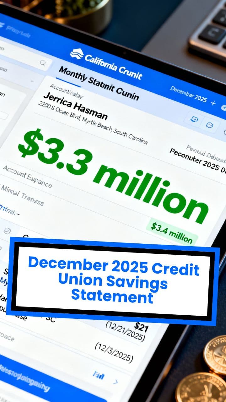 December 2025 Credit Union Savings Statement