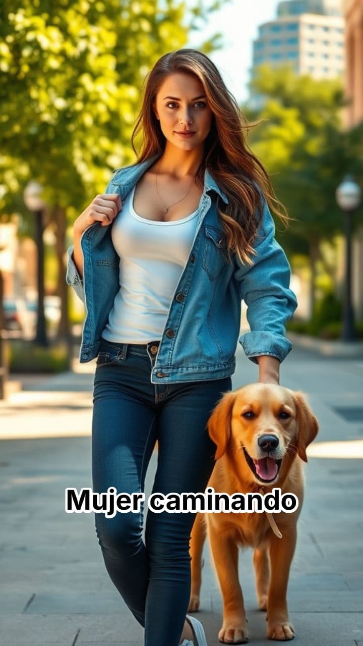 Woman Walks Dog While Undressing