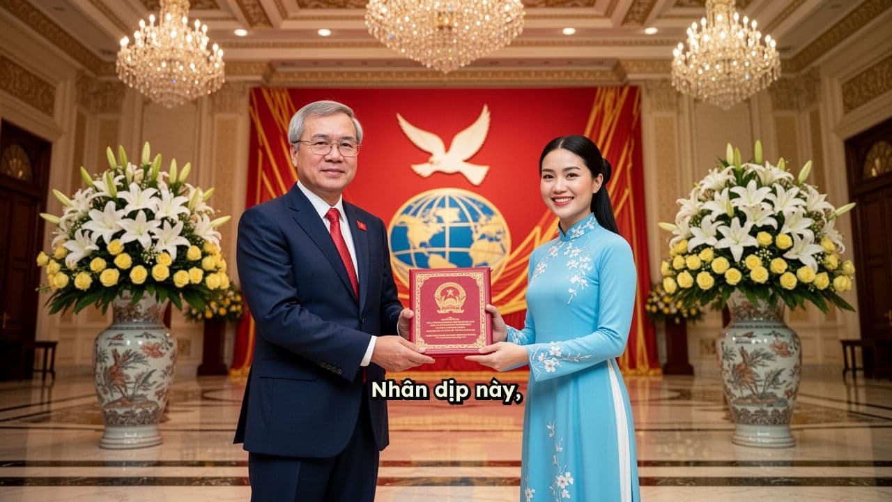 Trao giấy khen công tác đối ngoại nhân dân