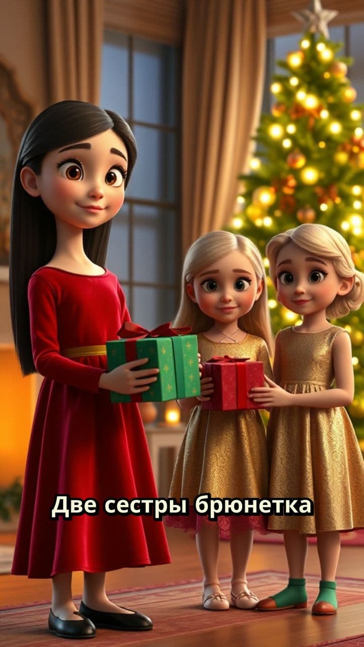 Новогодние подарки подругам у ёлки