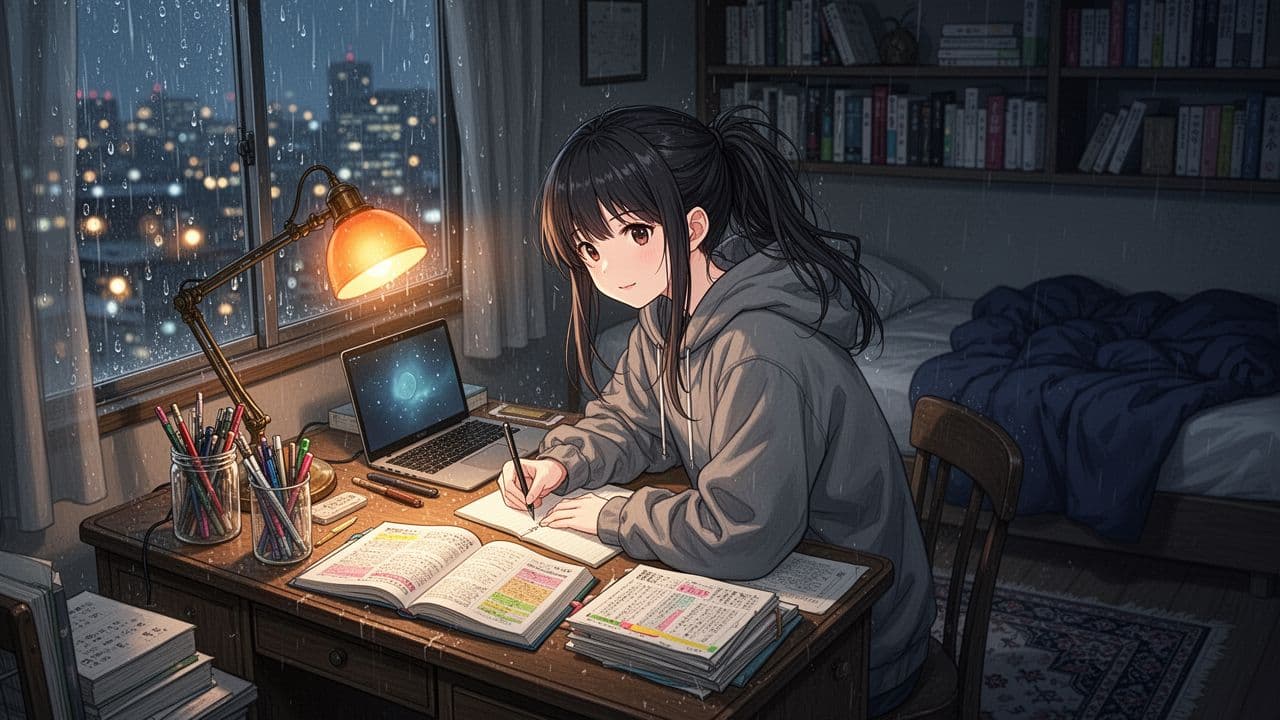 Cozy Anime Study Night