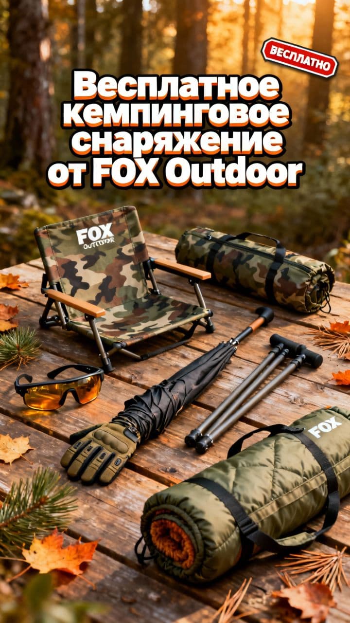 Бесплатное кемпинговое снаряжение от FOX Outdoor