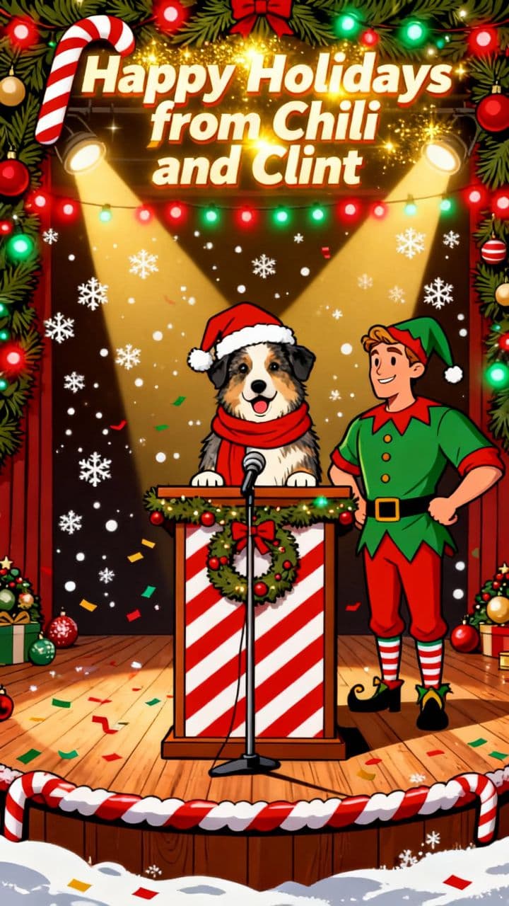 Happy Holidays from Chili and Clint