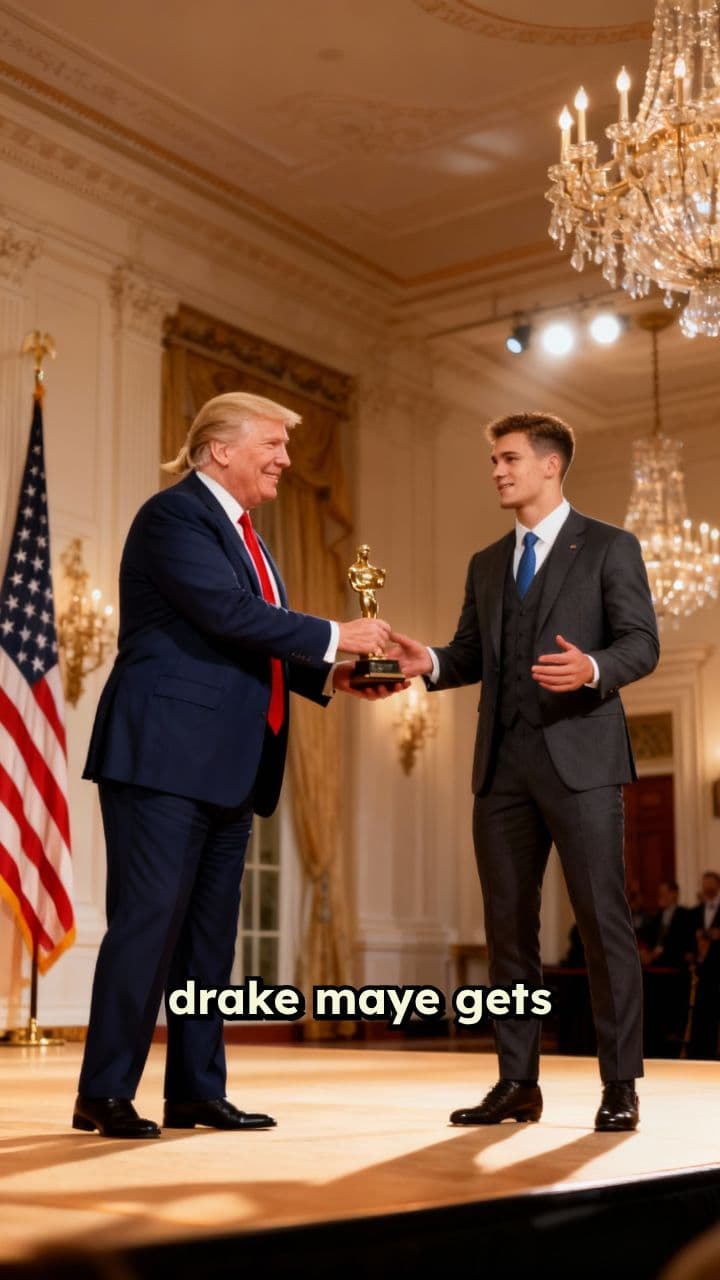 Drake Maye Receives Award from Trump