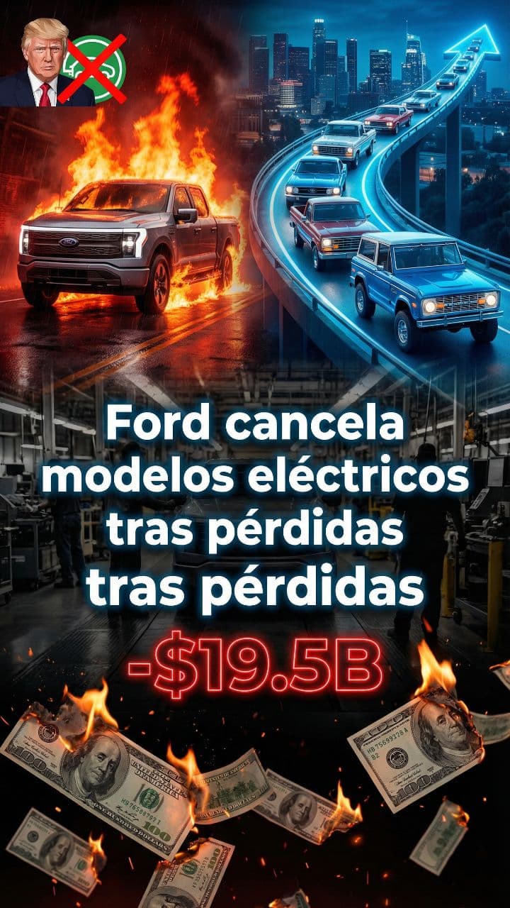 Ford cancela modelos eléctricos tras pérdidas.