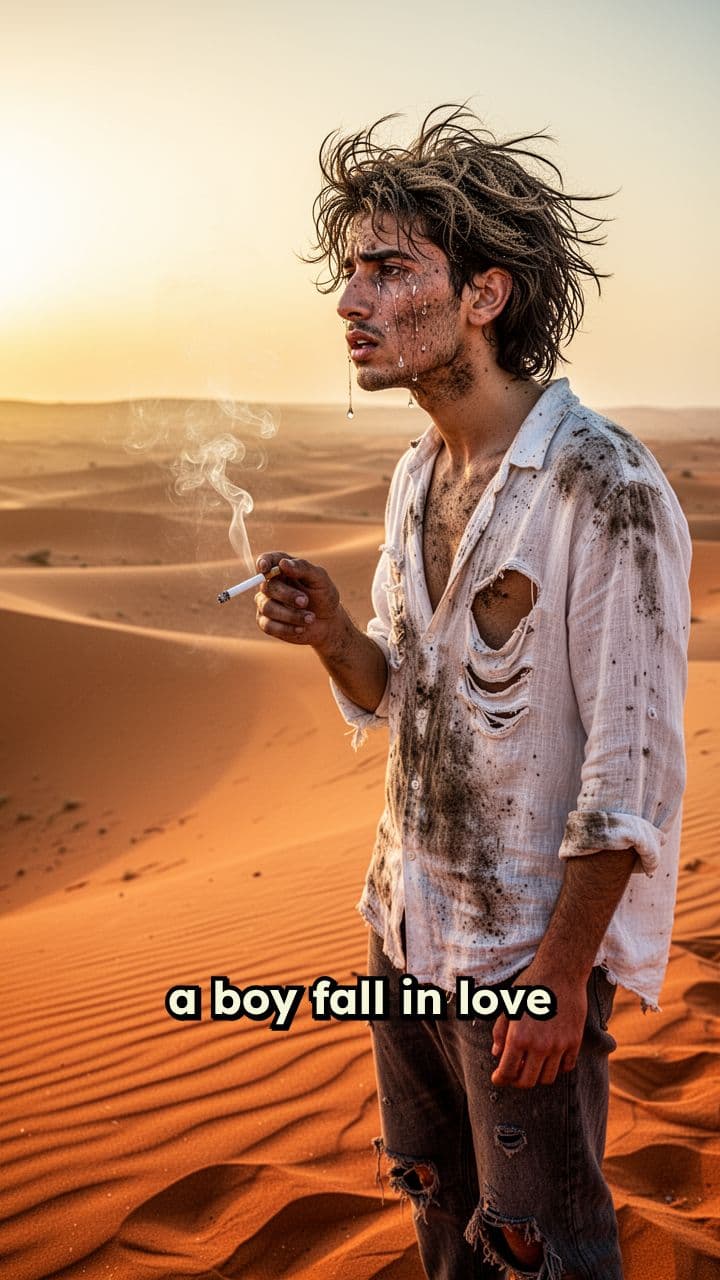 Crying Boy in Desert Heartbreak