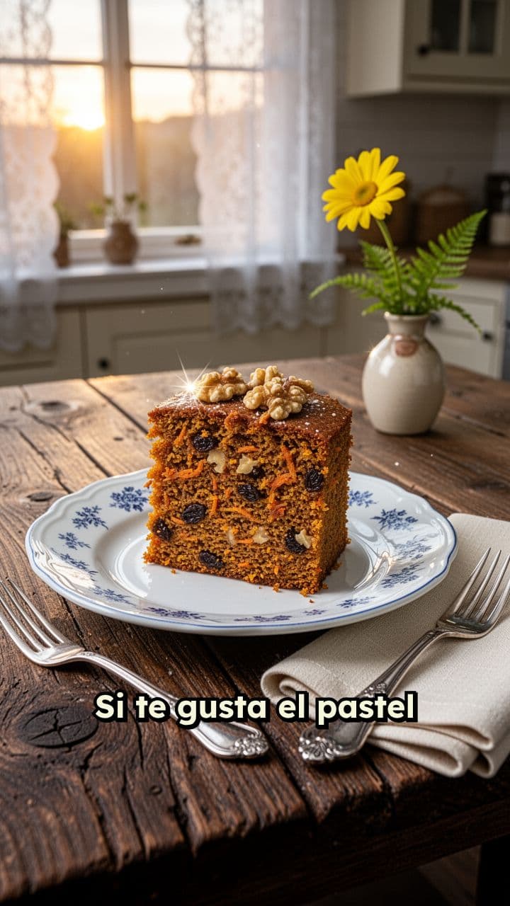 Pastel de zanahoria húmedo y aromático