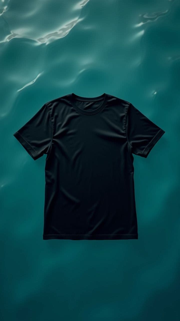 Black T-Shirt on Water