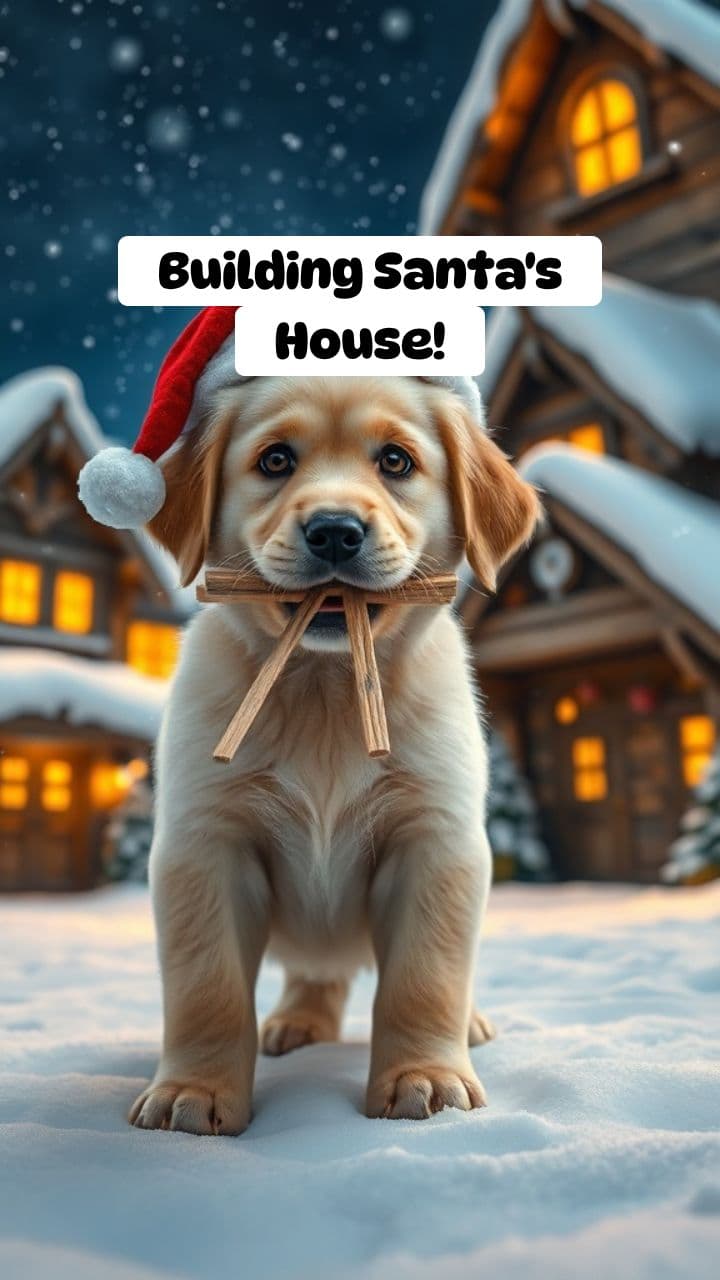 Animals Building Santa's House