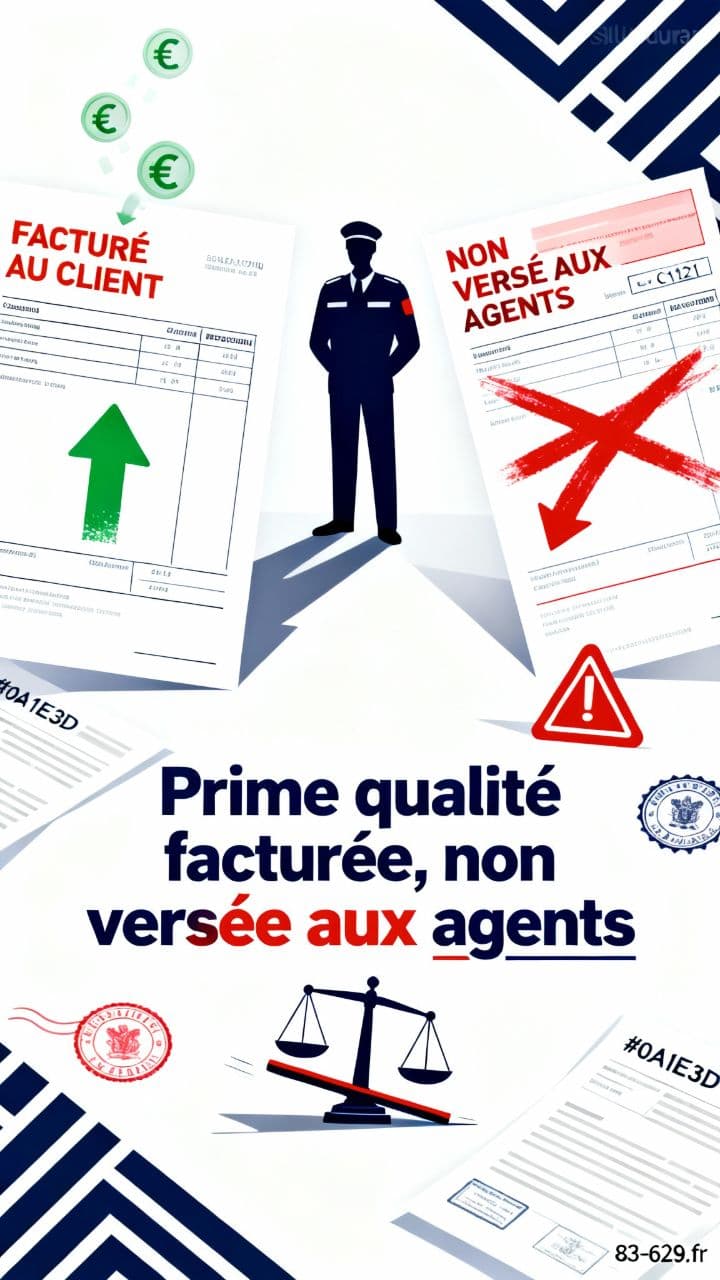Prime qualité facturée, non versée aux agents