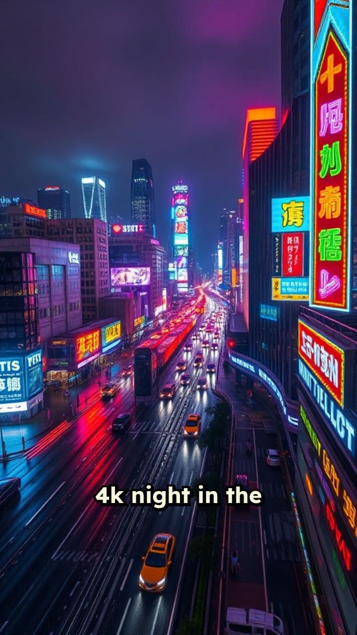 Neon Nights: City Car POV