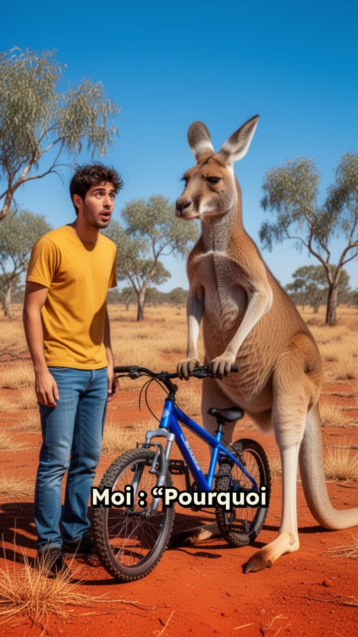 Kangourou cycliste et rock des fourmis