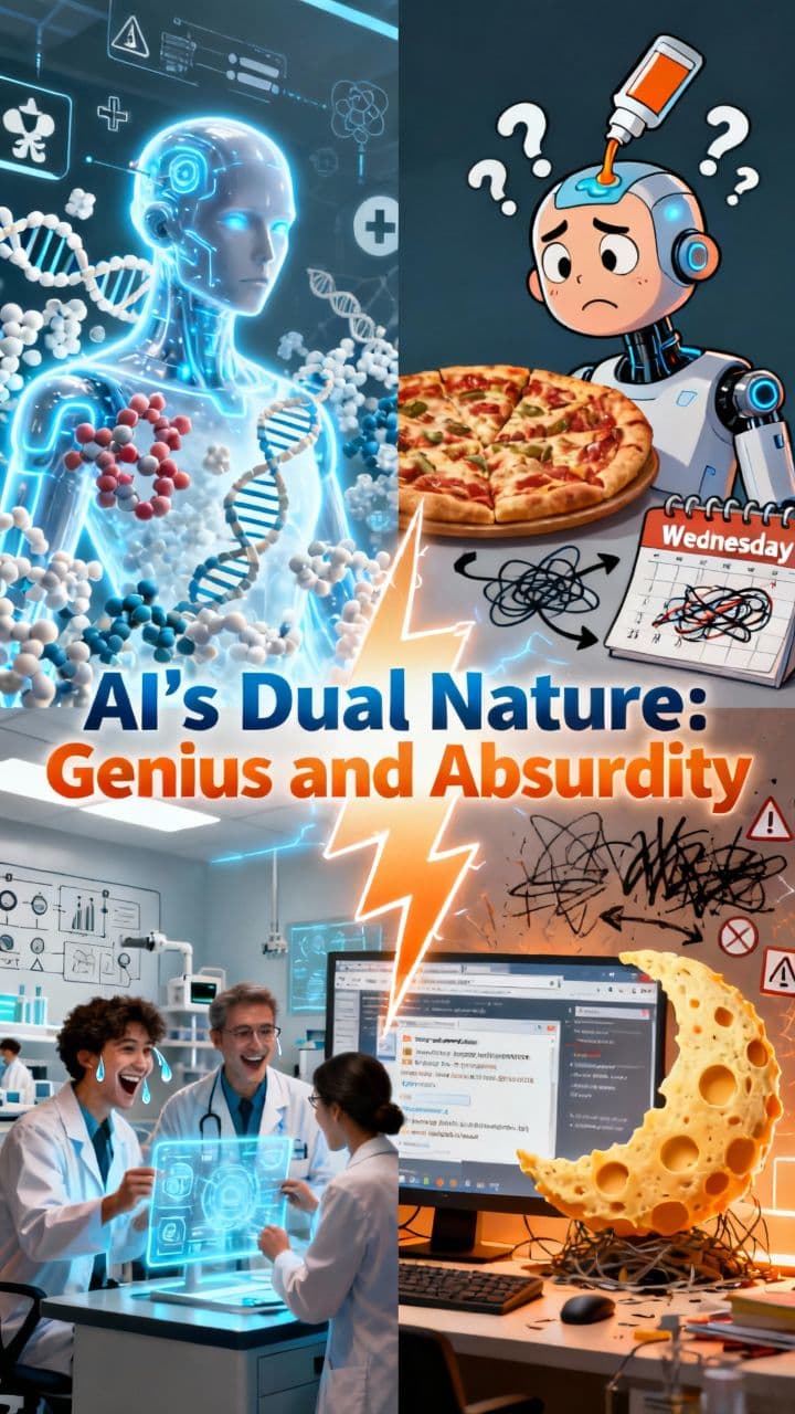 AI's Dual Nature: Genius and Absurdity