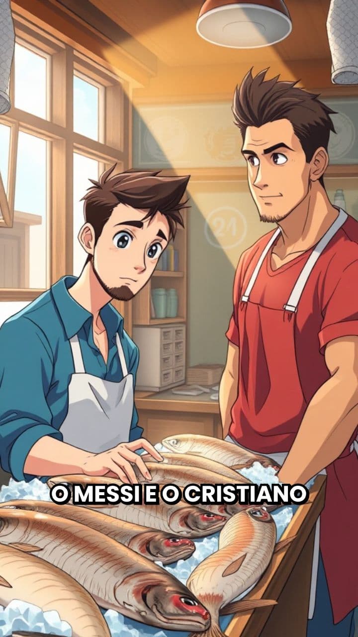 Messi e CR7 em Bar de Peixes