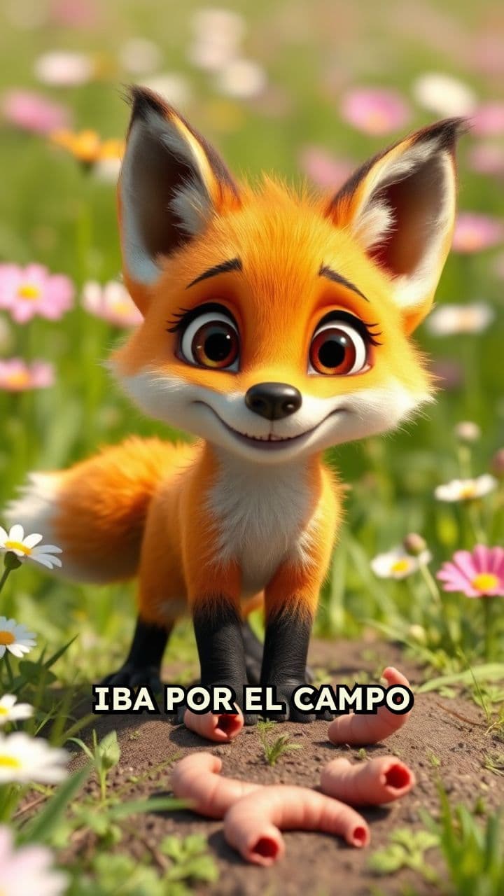 Bailando tras comer gusanos en el campo