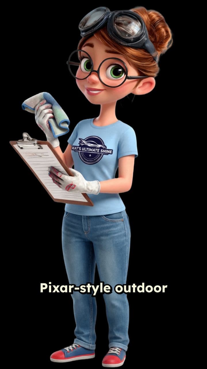 Shining Car in a Cozy Town