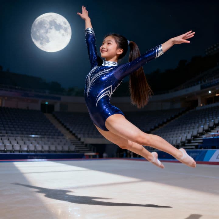 Moonlit Gymnastics Practice