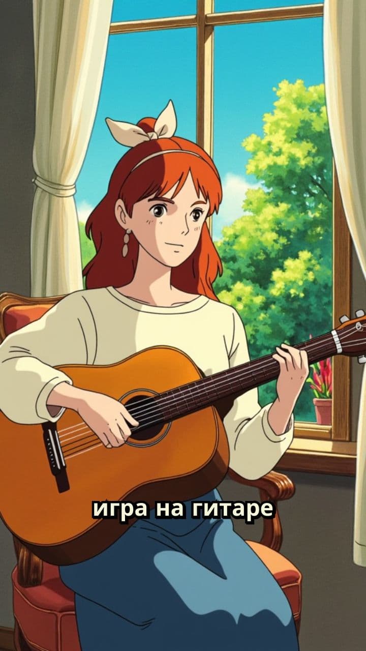 Девушка поет под гитару