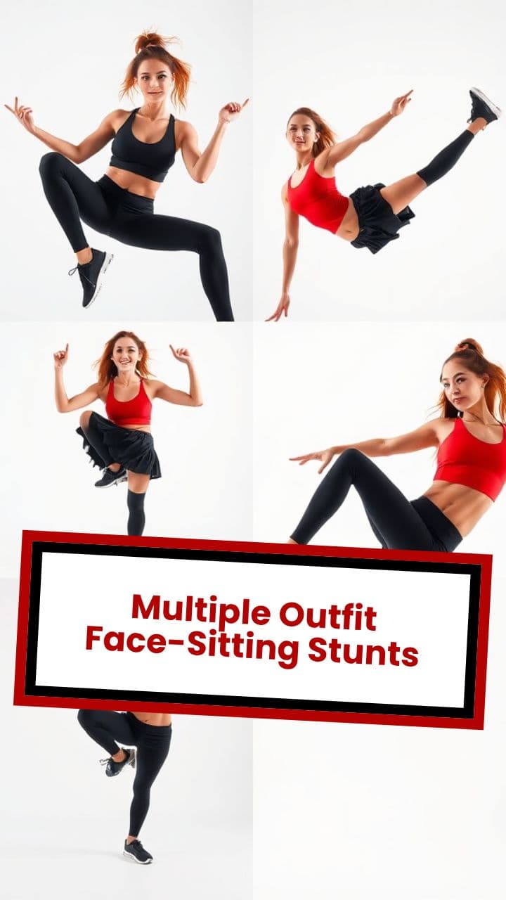 Multiple Outfit Face-Sitting Stunts