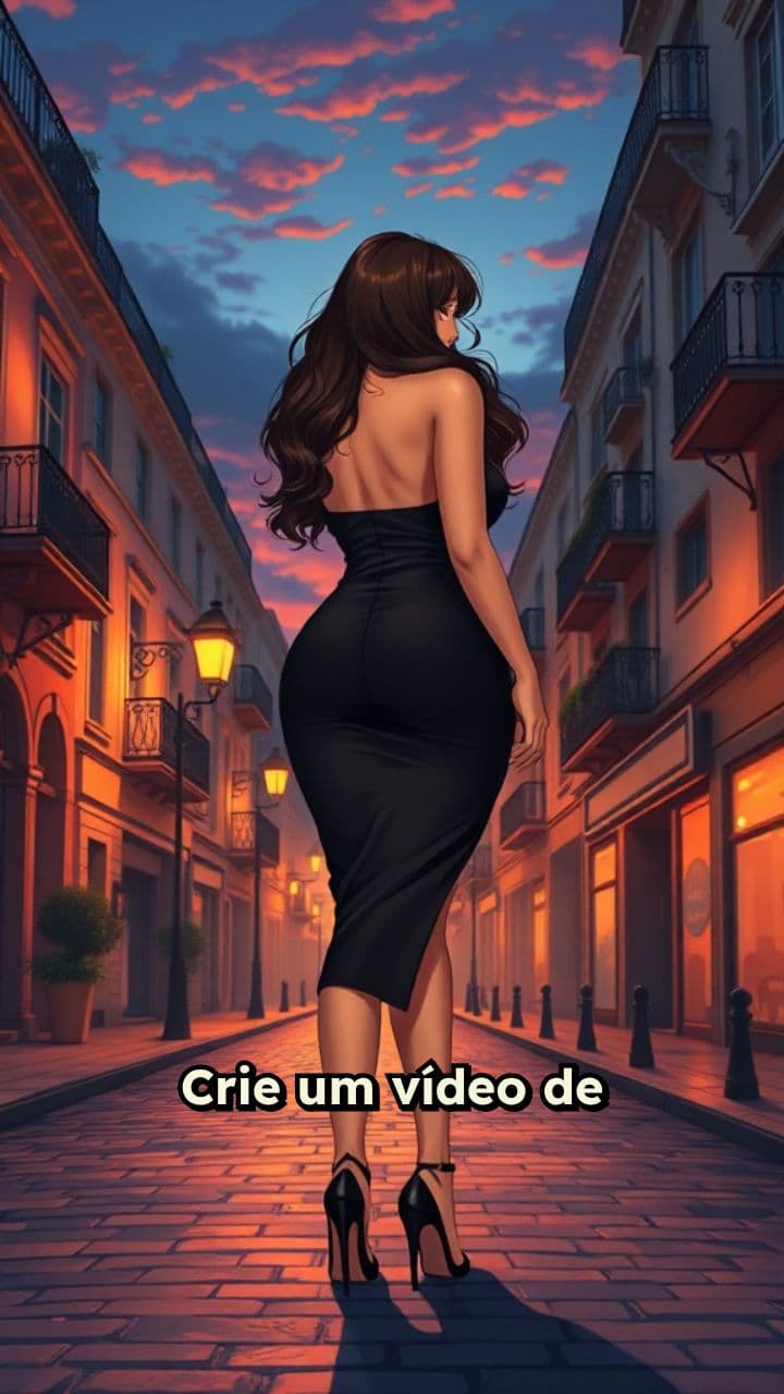 Caminhada Sensual de Vestido Preto