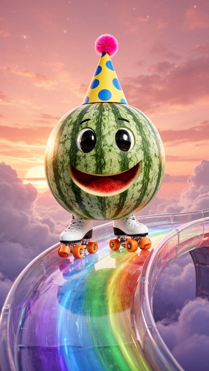 Watermelon on a Rainbow Slide