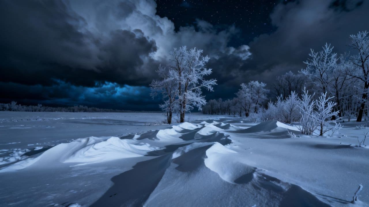 Місячне світло в зимній ночі