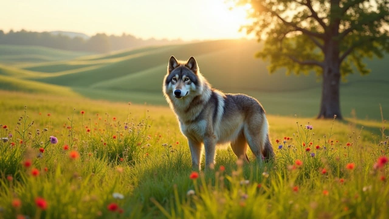 Le loup gentil à la campagne